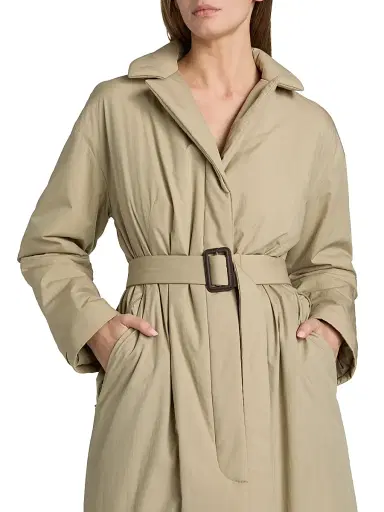 Proenza Schouler White Label Women's Saphira Tie-Waist Paracute-Cotton Coat - Flax | Thumbnail 6 Proenza Schouler White Label Women's Saphira Tie-Waist Paracute-Cotton Coat - Flax | Thumbnail 6
