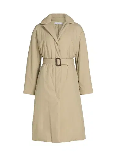 Proenza Schouler White Label Women's Saphira Tie-Waist Paracute-Cotton Coat - Flax | Thumbnail 1 Proenza Schouler White Label Women's Saphira Tie-Waist Paracute-Cotton Coat - Flax | Thumbnail 1