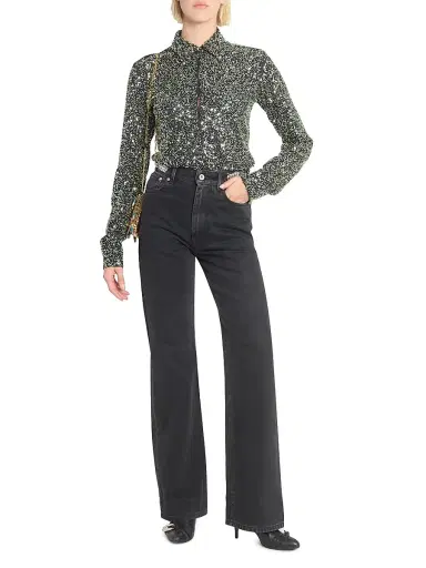 Paco Rabanne Women's Sequined Crepe Shirt - Black - Size 4 | Thumbnail 2 Paco Rabanne Women's Sequined Crepe Shirt - Black - Size 4 | Thumbnail 2