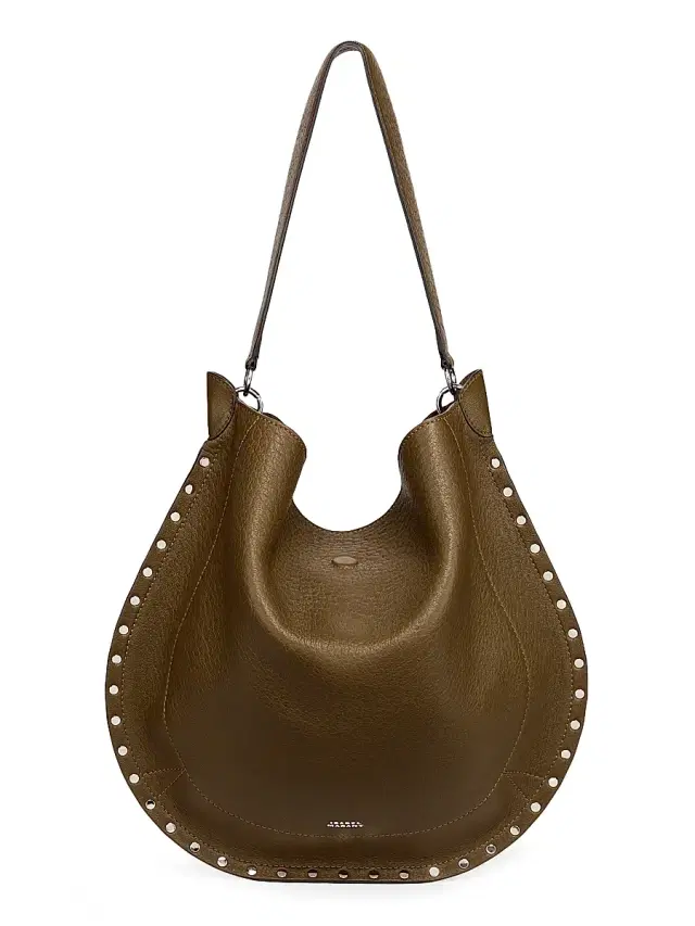 Isabel Marant Women's Oskan Studded Leather Hobo Bag - Khaki