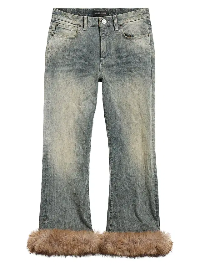 Balenciaga Women's Flared Capri Pants - Light Blue