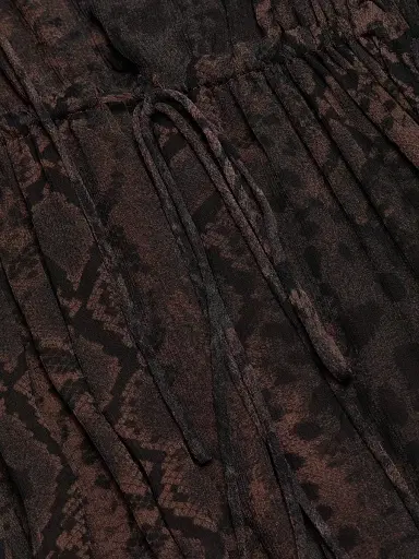 Ba&sh Women's Sahara Snake-Print Midi-Dress - Marron - Size Large | Thumbnail 7