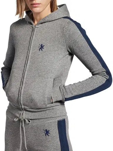 Balenciaga Women's Lion Zip-Up Hoodie - Dark Heather Grey | Thumbnail 4