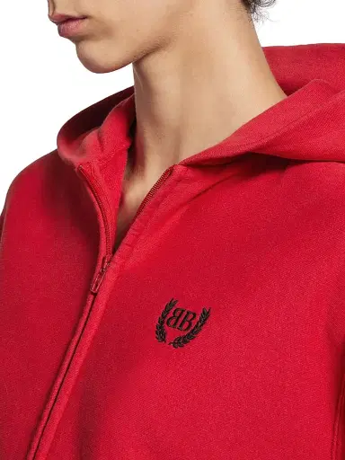 Balenciaga Women's Laurel Classic Zip-Up Hoodie Regular Fit - Red Black - Size XS | Thumbnail 7