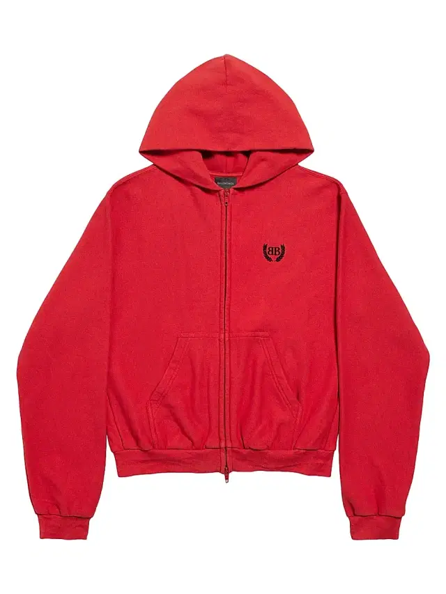 Balenciaga Women's Laurel Classic Zip-Up Hoodie Regular Fit - Red Black