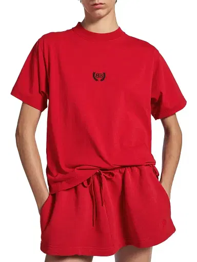 Balenciaga Women's Laurel Classic T-Shirt Medium Fit - Red Black - Size XS | Thumbnail 3 Balenciaga Women's Laurel Classic T-Shirt Medium Fit - Red Black - Size XS | Thumbnail 3