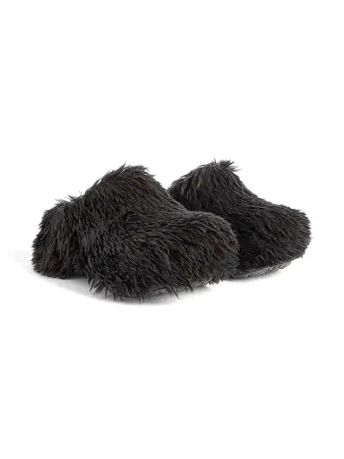 Balenciaga Men's Crocs Mules In Fake Fur - Black | Thumbnail 2