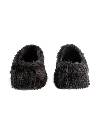 Balenciaga Men's Crocs Mules In Fake Fur - Black | Thumbnail 3