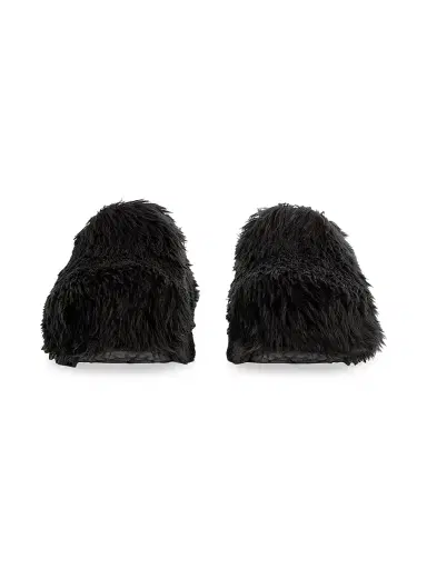 Balenciaga Men's Crocs Mules In Fake Fur - Black | Thumbnail 4