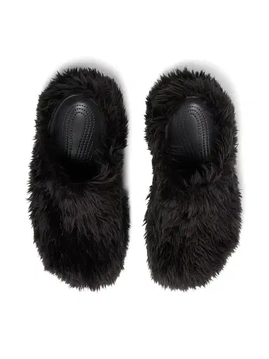 Balenciaga Men's Crocs Mules In Fake Fur - Black | Thumbnail 5