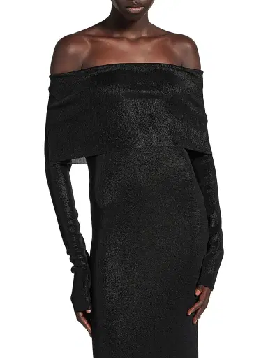 Balenciaga Women's Off-Shoulder Maxi Dress - Black - Size Small | Thumbnail 6 Balenciaga Women's Off-Shoulder Maxi Dress - Black - Size Small | Thumbnail 6