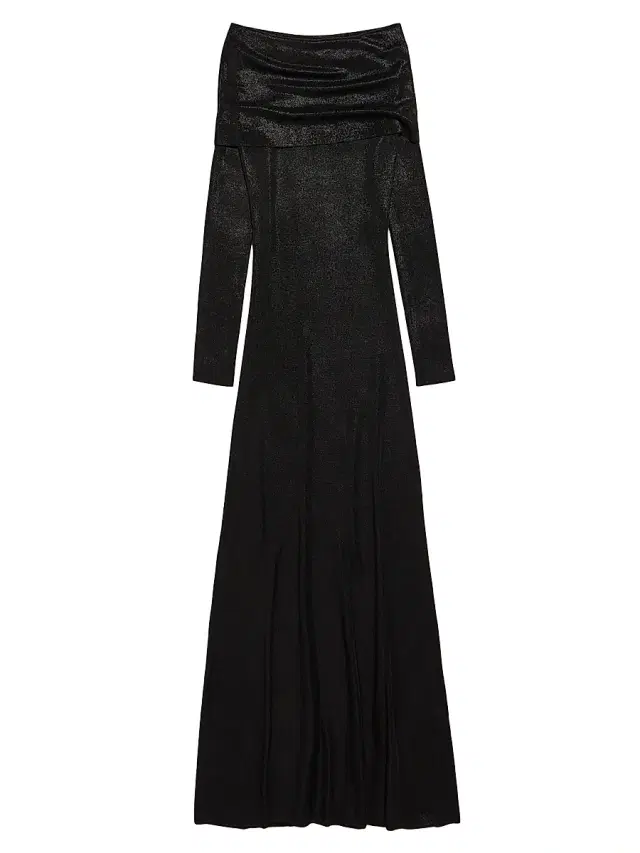 Women's Off-Shoulder Maxi Dress - Black
