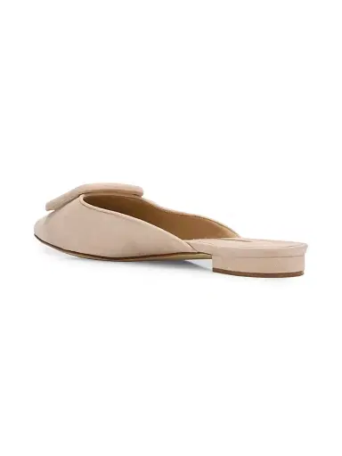 Manolo Blahnik Women's Maysale Buckle-Detail Suede Mules - Nude | Thumbnail 4 Manolo Blahnik Women's Maysale Buckle-Detail Suede Mules - Nude | Thumbnail 4