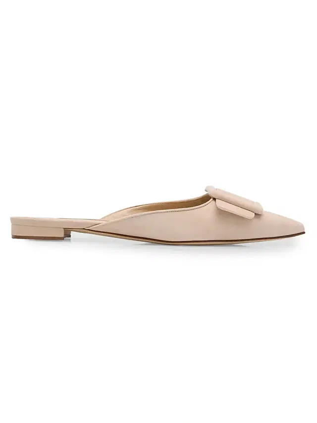 Women's Maysale Buckle-Detail Suede Mules - Nude