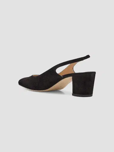 Manolo Blahnik Women's Allurasan 50MM Suede Slingback Pumps - Black - Size 7.5 | Thumbnail 3