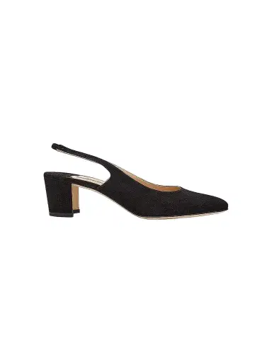 Manolo Blahnik Women's Allurasan 50MM Suede Slingback Pumps - Black - Size 7.5 | Thumbnail 1