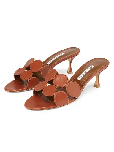 Manolo Blahnik Women's Haribalmu 50MM Leather Sandals - Medium Brown - Size 12 | Thumbnail 2 Manolo Blahnik Women's Haribalmu 50MM Leather Sandals - Medium Brown - Size 12 | Thumbnail 2