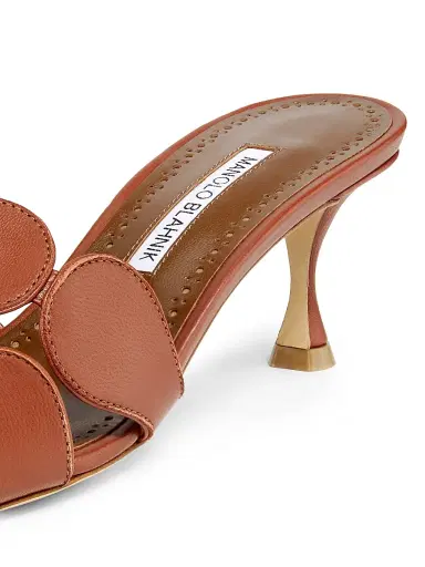 Manolo Blahnik Women's Haribalmu 50MM Leather Sandals - Medium Brown - Size 12 | Thumbnail 5 Manolo Blahnik Women's Haribalmu 50MM Leather Sandals - Medium Brown - Size 12 | Thumbnail 5