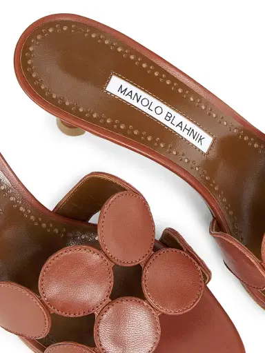 Manolo Blahnik Women's Haribalmu 50MM Leather Sandals - Medium Brown - Size 12 | Thumbnail 6 Manolo Blahnik Women's Haribalmu 50MM Leather Sandals - Medium Brown - Size 12 | Thumbnail 6