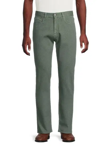 Canali Men's Stretch Modern-Fit Slim Jeans - Dark Green - Size 42 | Thumbnail 3