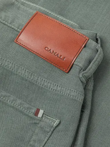 Canali Men's Stretch Modern-Fit Slim Jeans - Dark Green - Size 42 | Thumbnail 6