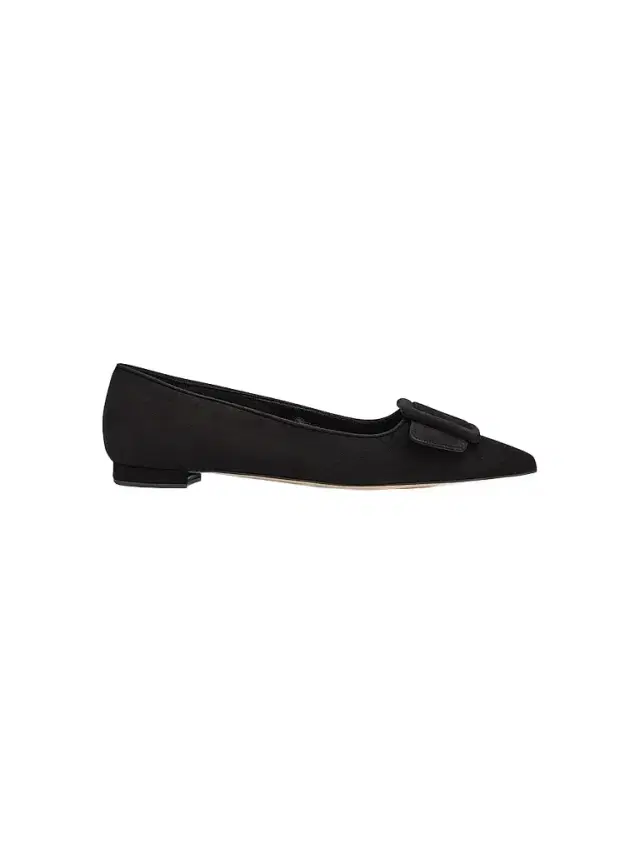 Manolo Blahnik Women's Maysale Buckle-Detail Suede Ballet Flats - Black