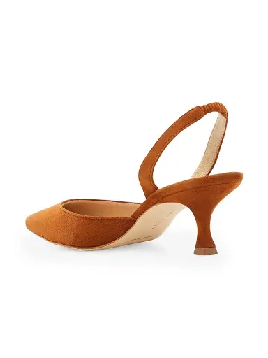 Manolo Blahnik Women's Carolyne 50MM Suede Slingback Pumps | Thumbnail 4 Manolo Blahnik Women's Carolyne 50MM Suede Slingback Pumps | Thumbnail 4