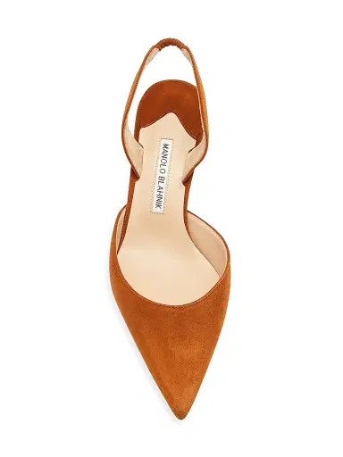 Manolo Blahnik Women's Carolyne 50MM Suede Slingback Pumps | Thumbnail 5 Manolo Blahnik Women's Carolyne 50MM Suede Slingback Pumps | Thumbnail 5