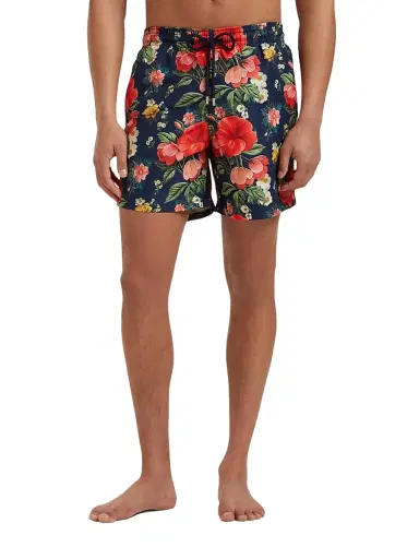 Vilebrequin Men's Trompe-L'il Floral Swim Shorts - Bleu Marine - Size XXXL | Thumbnail 3