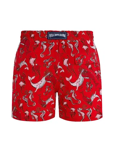 Vilebrequin Men's Whimsical Whales Swim Shorts - Coquelicot | Thumbnail 2