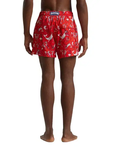 Vilebrequin Men's Whimsical Whales Swim Shorts - Coquelicot | Thumbnail 4