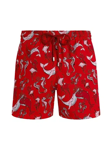 Vilebrequin Men's Whimsical Whales Swim Shorts - Coquelicot | Thumbnail 1