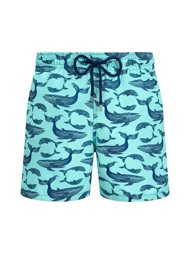 Vilebrequin Men's Marine Whale Print Swim Shorts | Thumbnail 1 Vilebrequin Men's Marine Whale Print Swim Shorts | Thumbnail 1