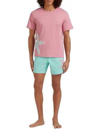 Vilebrequin Men's Starfish Print Cotton T-Shirt | Thumbnail 2