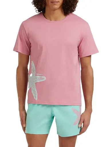 Vilebrequin Men's Starfish Print Cotton T-Shirt | Thumbnail 4
