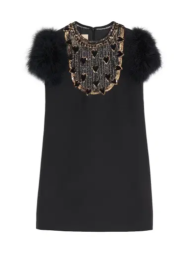 Valentino Garavani Women's Embroidered Crepe Couture Short Dress - Black | Thumbnail 1
