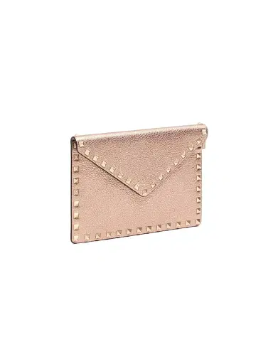 Valentino Garavani Women's Rockstud Laminated Grainy Calfskin Clutch Bag | Thumbnail 2