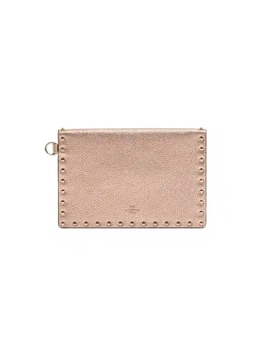 Valentino Garavani Women's Rockstud Laminated Grainy Calfskin Clutch Bag | Thumbnail 4