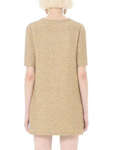 Valentino Garavani Women's Short Canestrello Lurex Tweed Dress - Gold - Size 0 | Thumbnail 4 Valentino Garavani Women's Short Canestrello Lurex Tweed Dress - Gold - Size 0 | Thumbnail 4