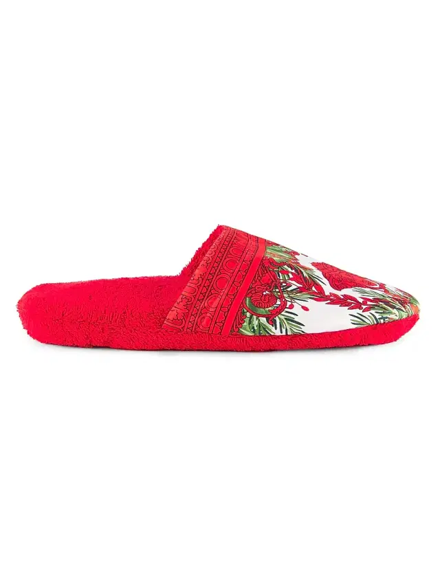 Men's I Love Baroque Medusa Slippers - Red