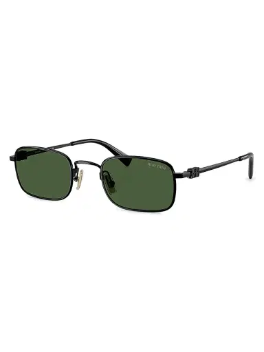 Miu Miu Women's 49MM Rectangular Sunglasses - Black | Thumbnail 1 Miu Miu Women's 49MM Rectangular Sunglasses - Black | Thumbnail 1