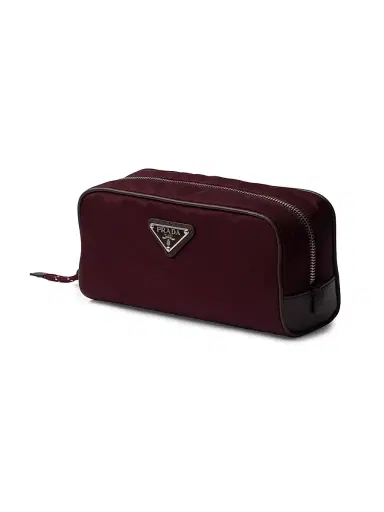 Prada Men's Speedrock Re-Nylon and Leather Pouch - Dark Red | Thumbnail 2 Prada Men's Speedrock Re-Nylon and Leather Pouch - Dark Red | Thumbnail 2