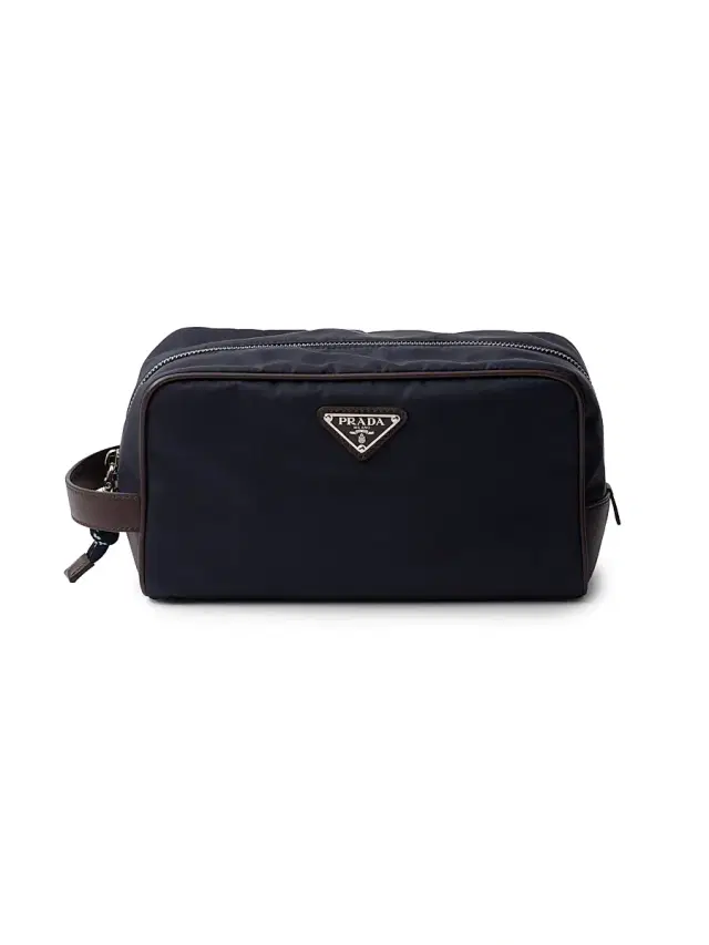 Prada Men's Speedrock Re-Nylon and Leather Pouch - Blue