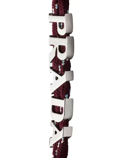 Prada Men's Cord Key Ring - Dark Red | Thumbnail 2 Prada Men's Cord Key Ring - Dark Red | Thumbnail 2