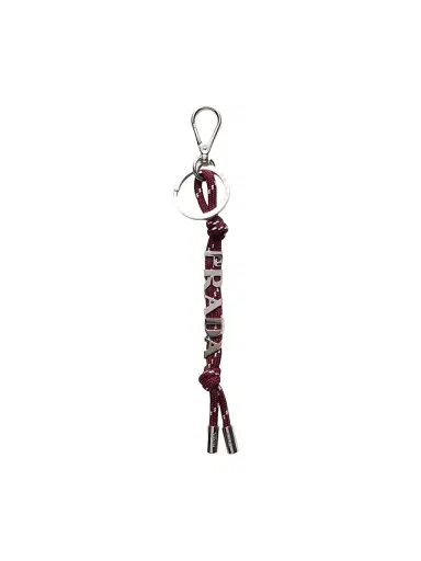 Prada Men's Cord Key Ring - Dark Red | Thumbnail 1 Prada Men's Cord Key Ring - Dark Red | Thumbnail 1