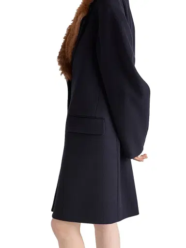 Prada Women's Single-Breasted Cloth Coat - Blue | Thumbnail 3 Prada Women's Single-Breasted Cloth Coat - Blue | Thumbnail 3
