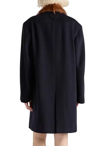 Prada Women's Single-Breasted Cloth Coat - Blue | Thumbnail 4 Prada Women's Single-Breasted Cloth Coat - Blue | Thumbnail 4