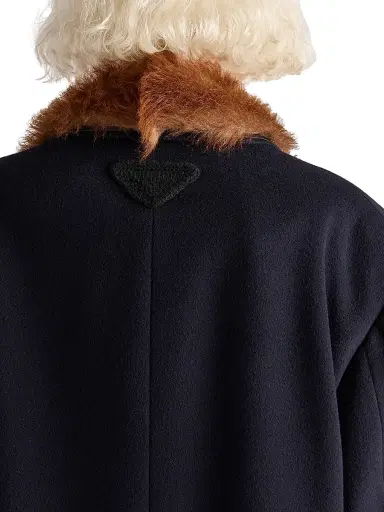 Prada Women's Single-Breasted Cloth Coat - Blue | Thumbnail 6 Prada Women's Single-Breasted Cloth Coat - Blue | Thumbnail 6
