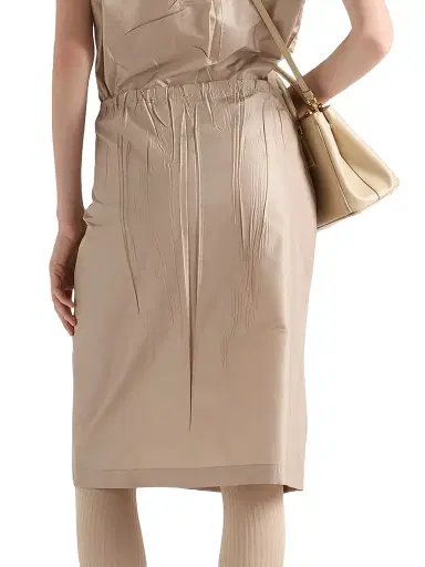 Prada Women's Taffeta Midi Skirt - Beige Khaki | Thumbnail 3