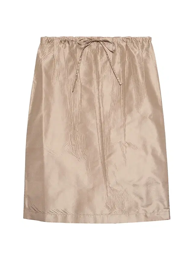 Women's Taffeta Midi Skirt - Beige Khaki